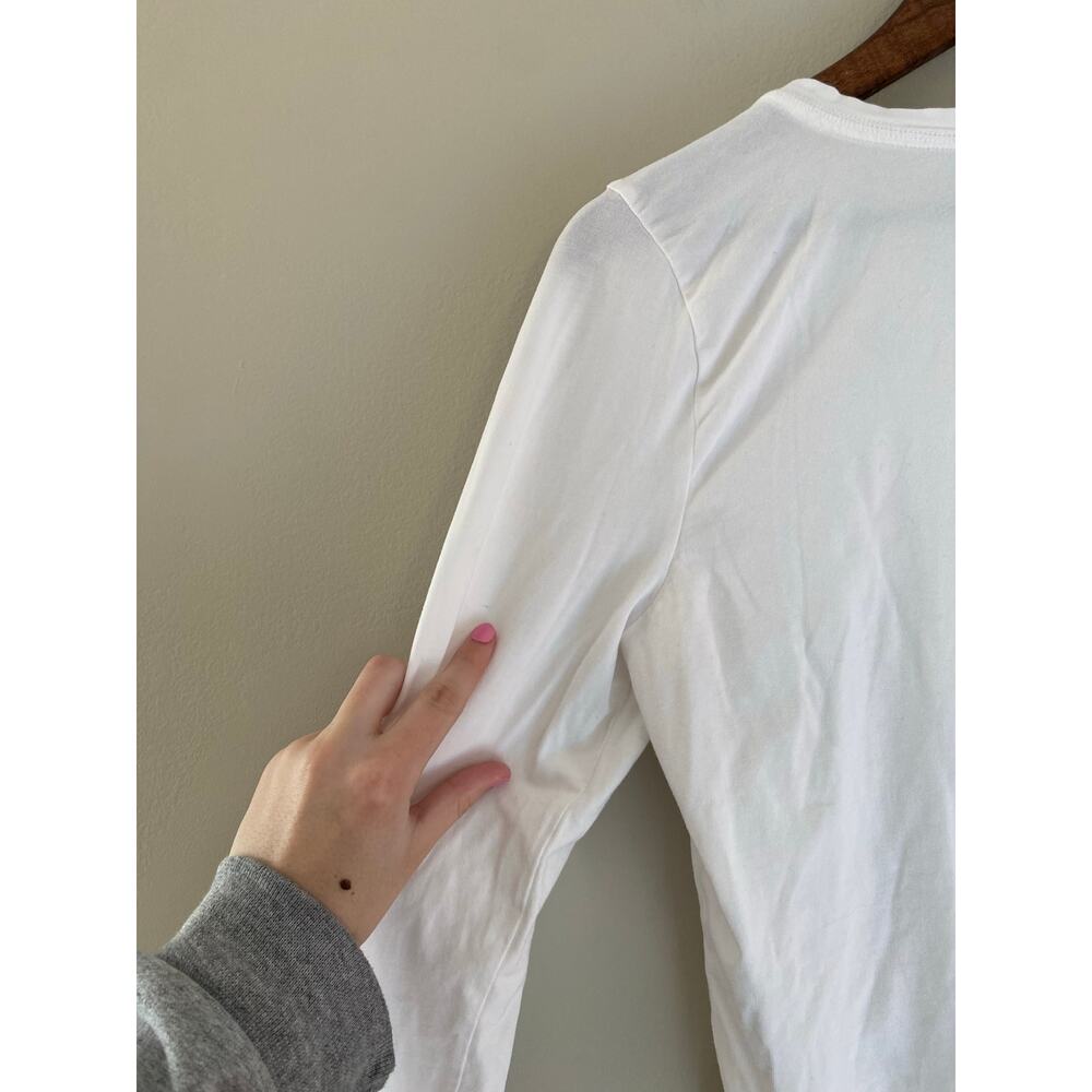 J. CREW White Henley Long Sleeve Top in Dreamy Cotton Size Women's Medium - Picture 6 of 10